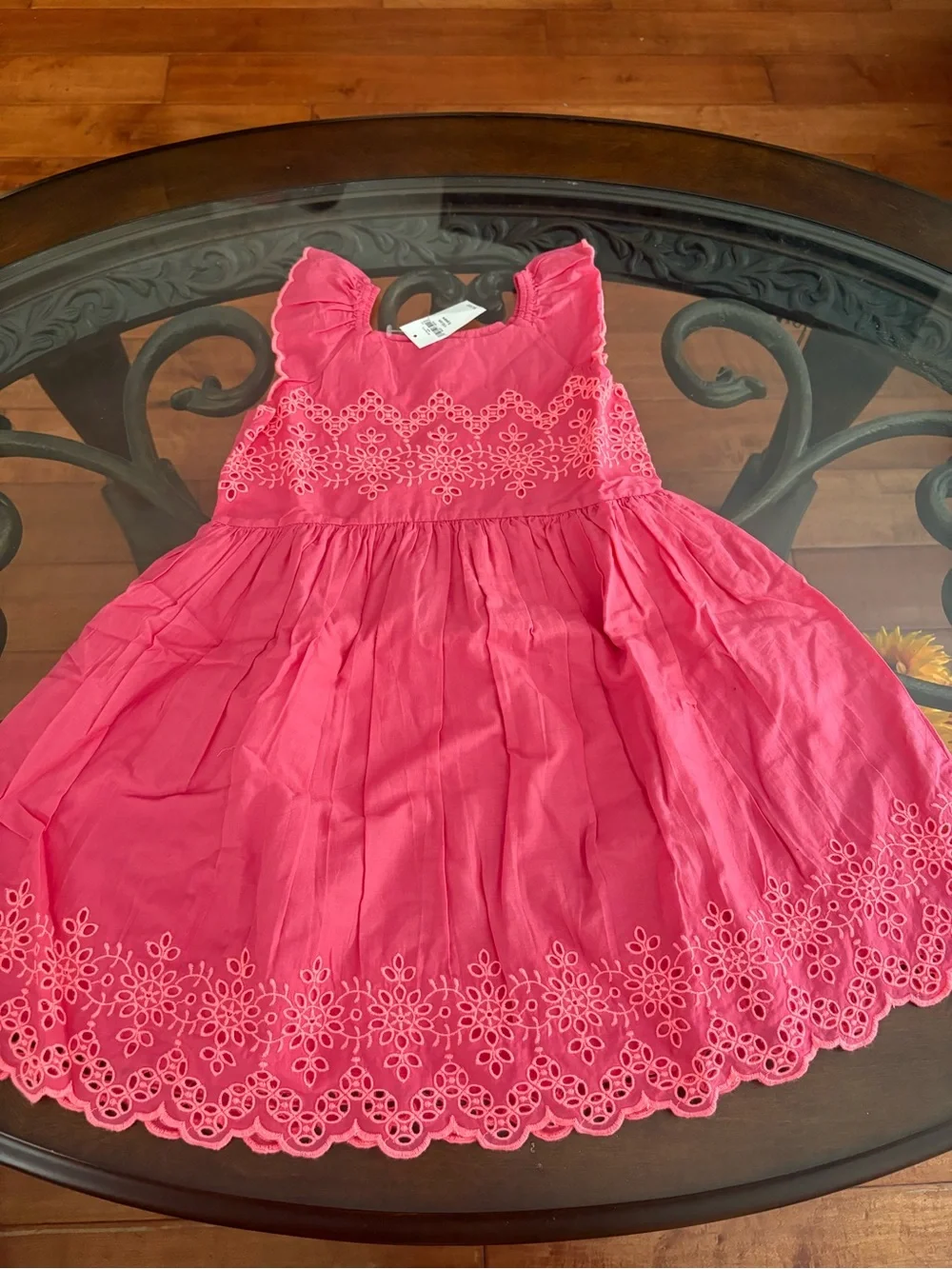 GAP Girls' Bright Pink Eyelet Dress